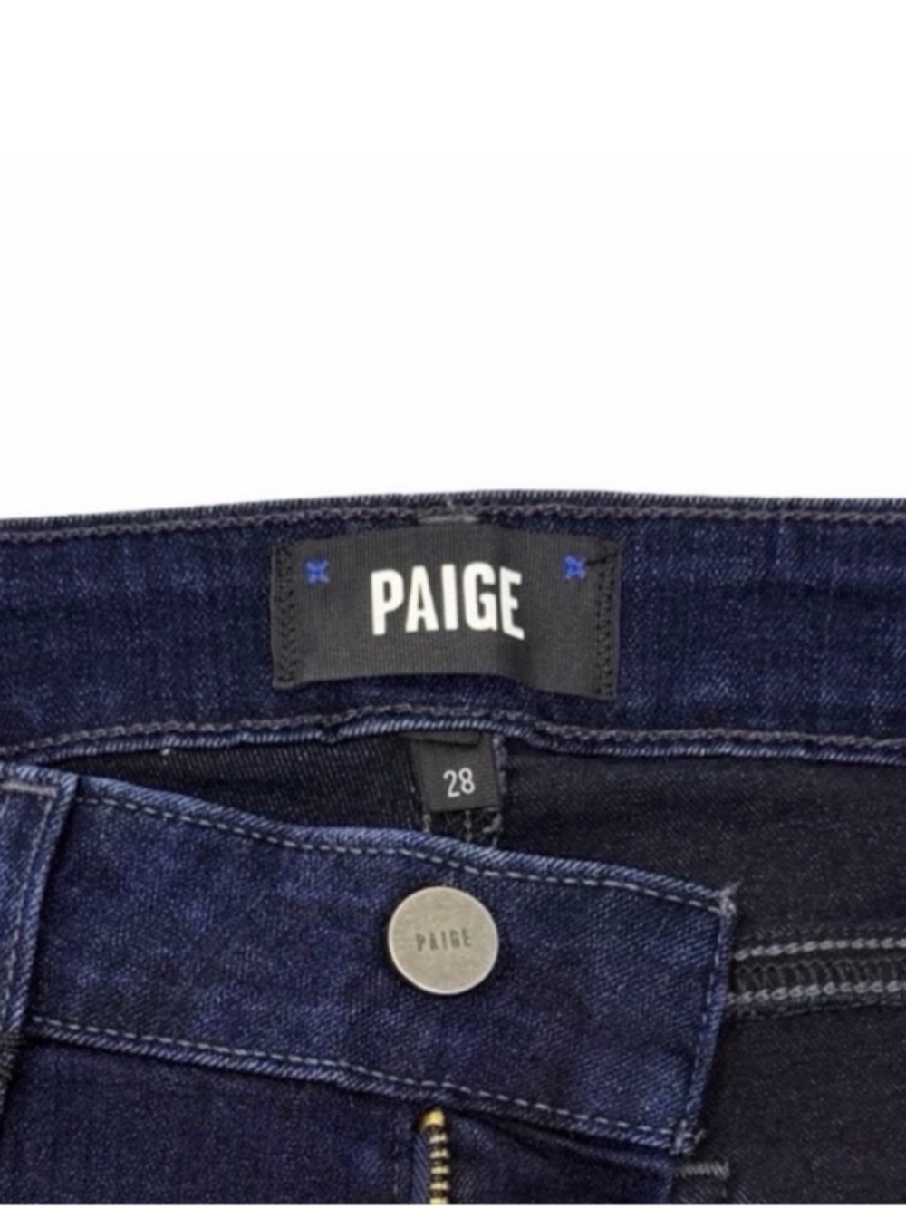 Paige Manhattan Midrise Slim Boot Jeans Size 28 NWT Spirit Wash 34” Inseam - Picture 7 of 9